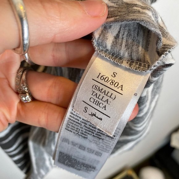 All Saints Zee Imogene Tank Top Small Zebra Print Sleeveless Cotton Top Black - Picture 6 of 9